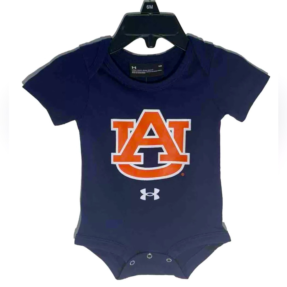 NWT Infant Under Armour Auburn University Tigers Bodysuit Romper; Size 6 Months